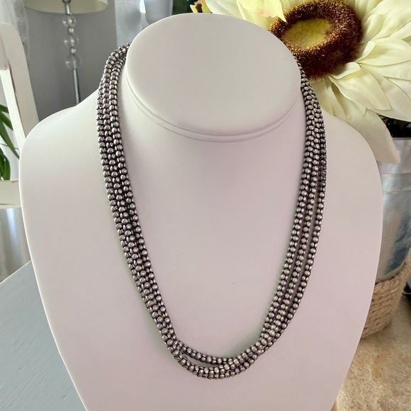 Silpada 925 Sterling Silver Popcorn Multi Chain Necklace